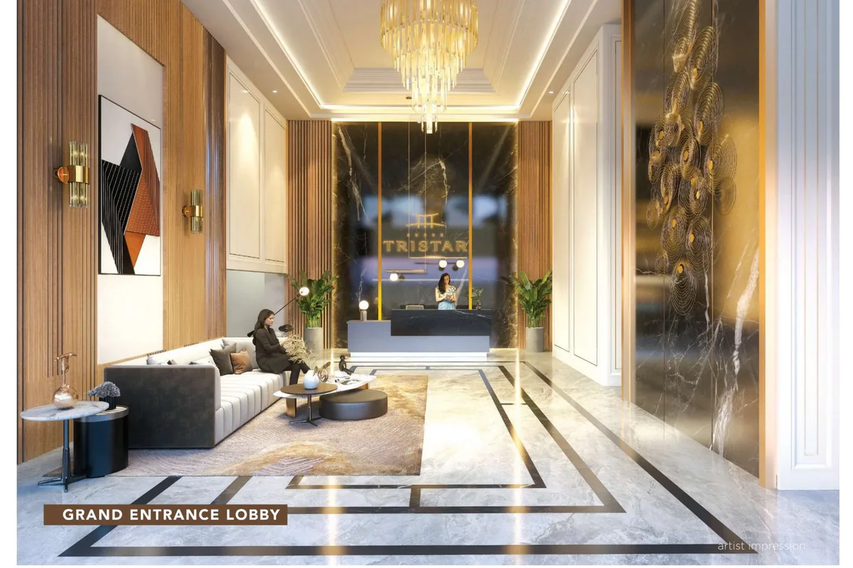 Shubh Tristar grand entrance lobby - luxury residences in Pune